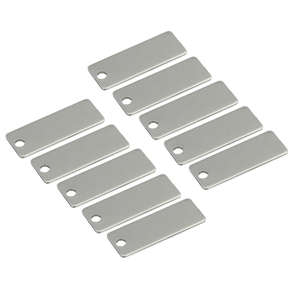 10pcs Rectangle Blank Stamping Tag Dog Tag Pendants Charms Jewelry Making