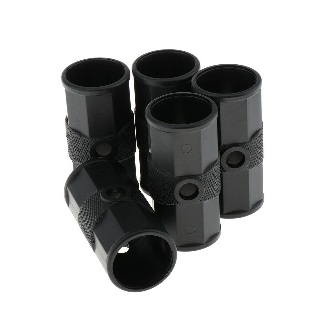 5 Pieces Durable Plastic Paddle Connection Tube Oar Kayak Accessory Black