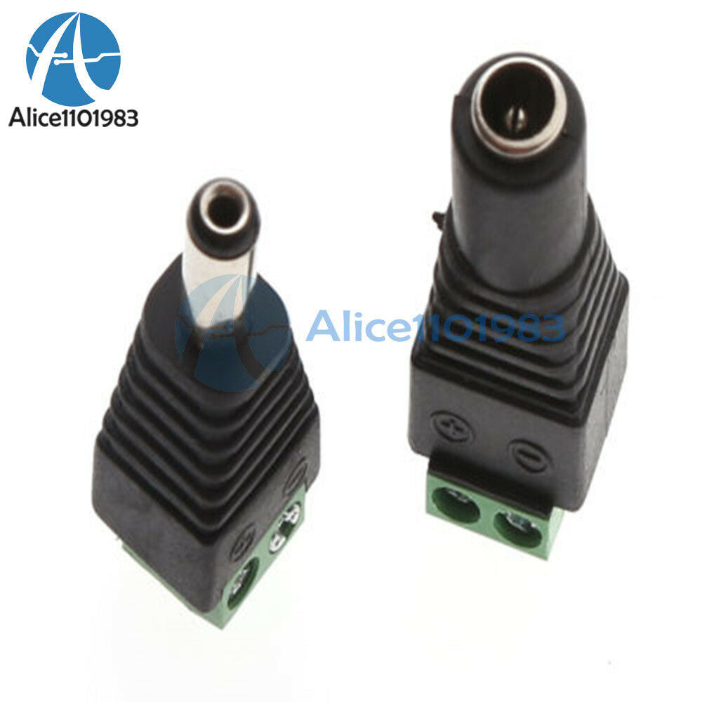 20Pairs Male Female 2.1x5.5mm DC Power Plug Jack Adapter Connector for CCTV