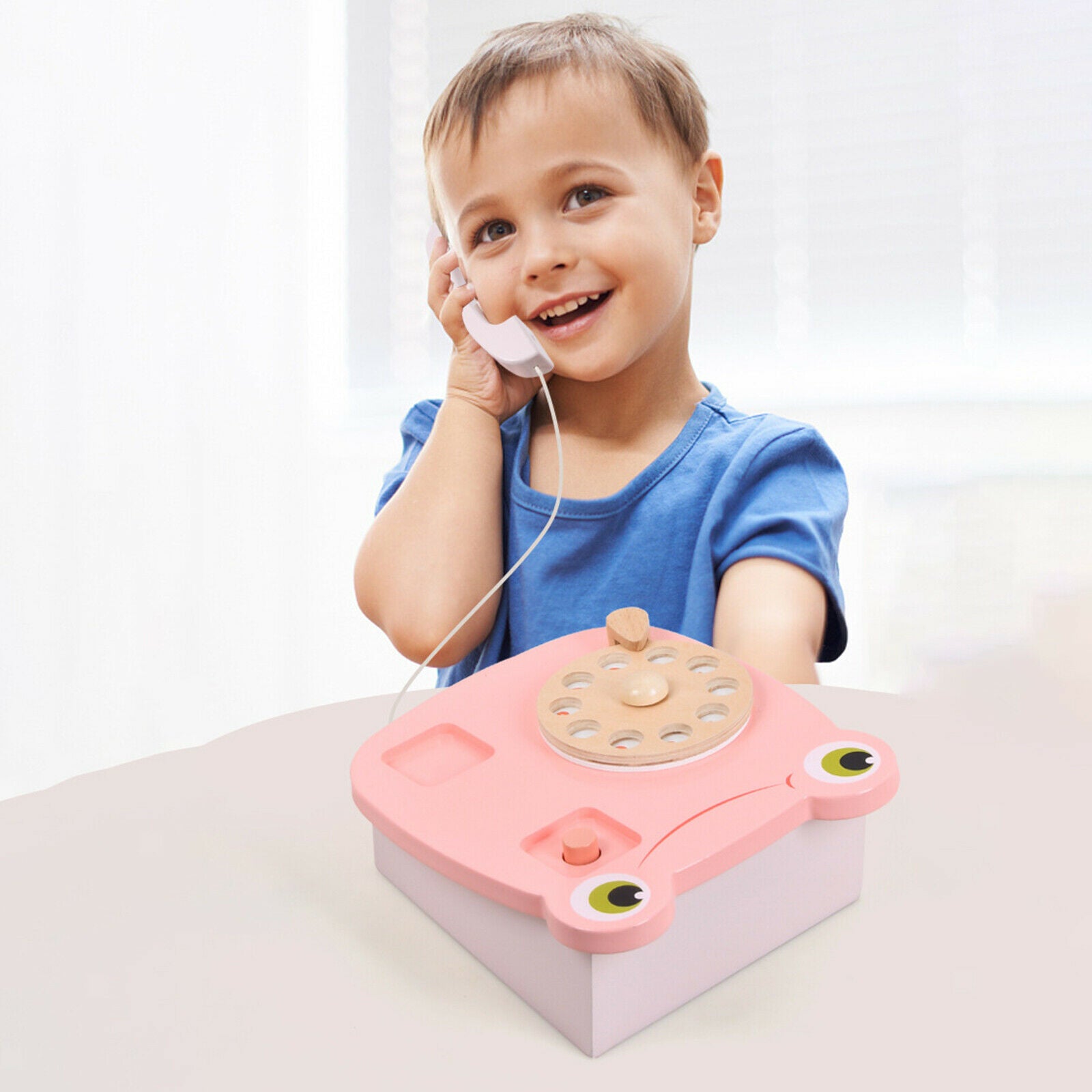 Wooden Frog Telephone Emotion Cultivation Phone Game Toys Kids Pretend Play