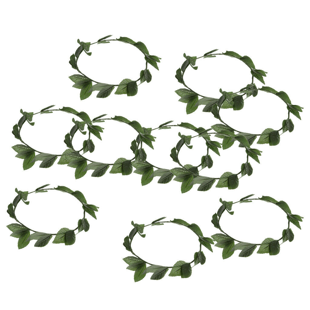 Set of 10pcs Fashion Plastic Green Leaf Roman Greek Goddess Laurel Wreath
