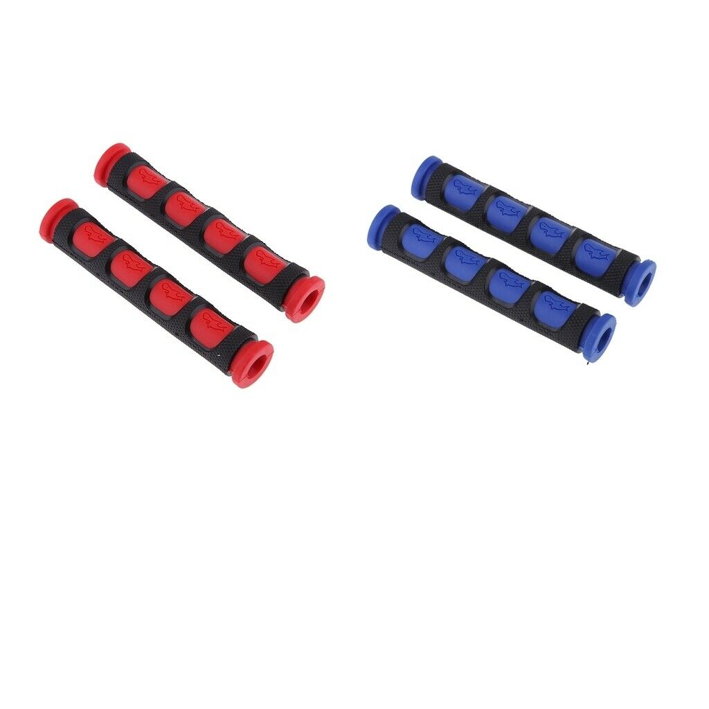 2 Pair Motorcycle Brake / Clutch Lever Sleeves Nonslip Hand Grips Blue+Red