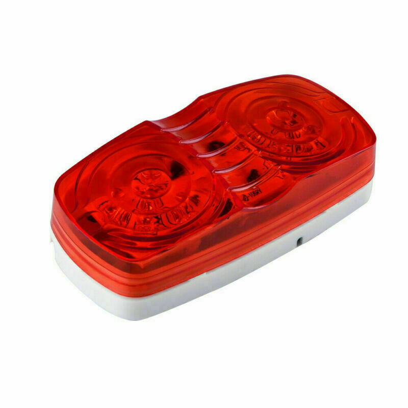 4x Trailer Marker LED Light Double Bullseye 10 Diodes Clearance Lamp Red /Amber