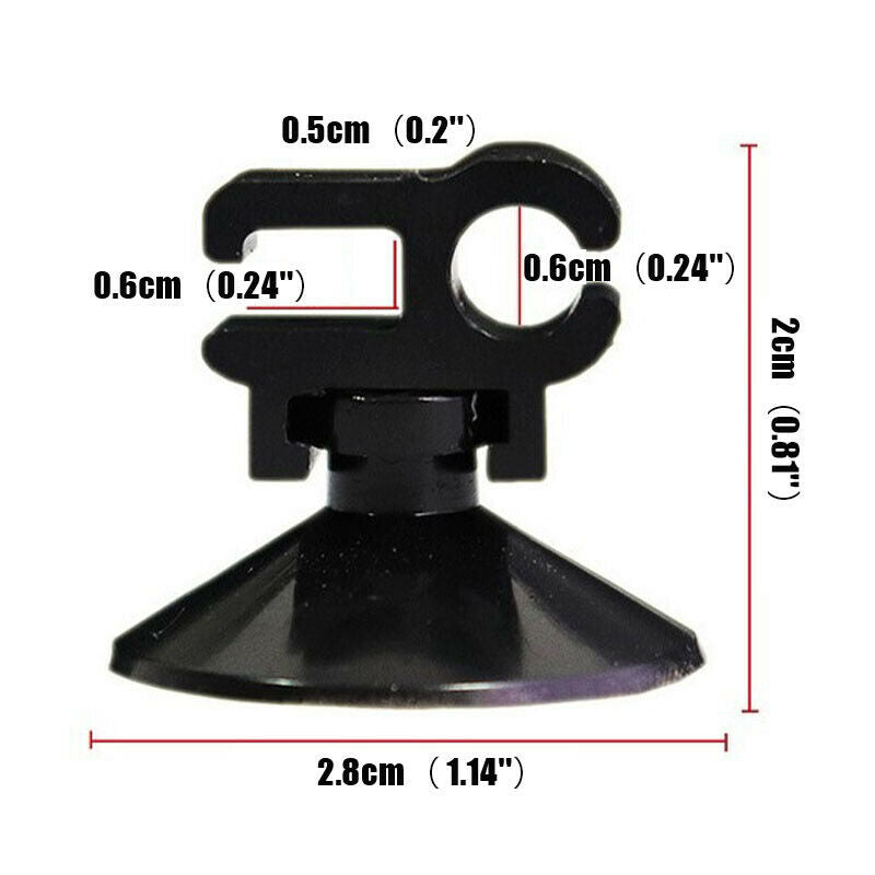 5pc Black Aquarium Suction Cup Clip Oxygen Tube Power Cord Buckle Fish TankFCA