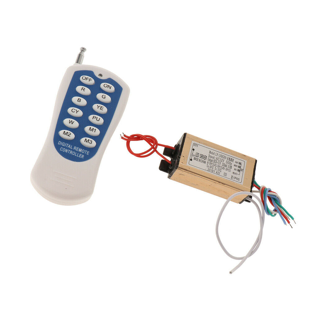 AC12-24V 3-18W Remote Control RGB Underwater Light Driver Power Supply