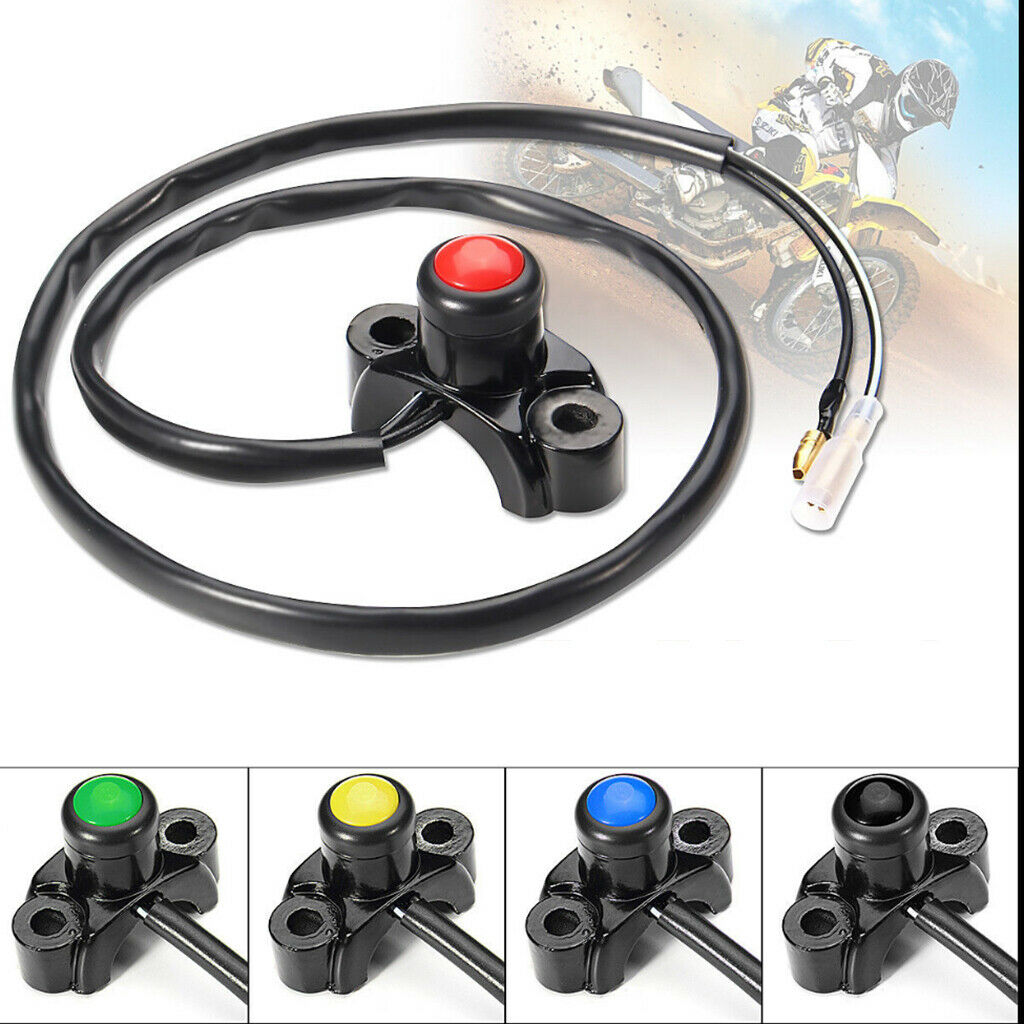 3xMotorbike ATV 22mm Handlebars Engine Kill Stop Start Button Switch - Black