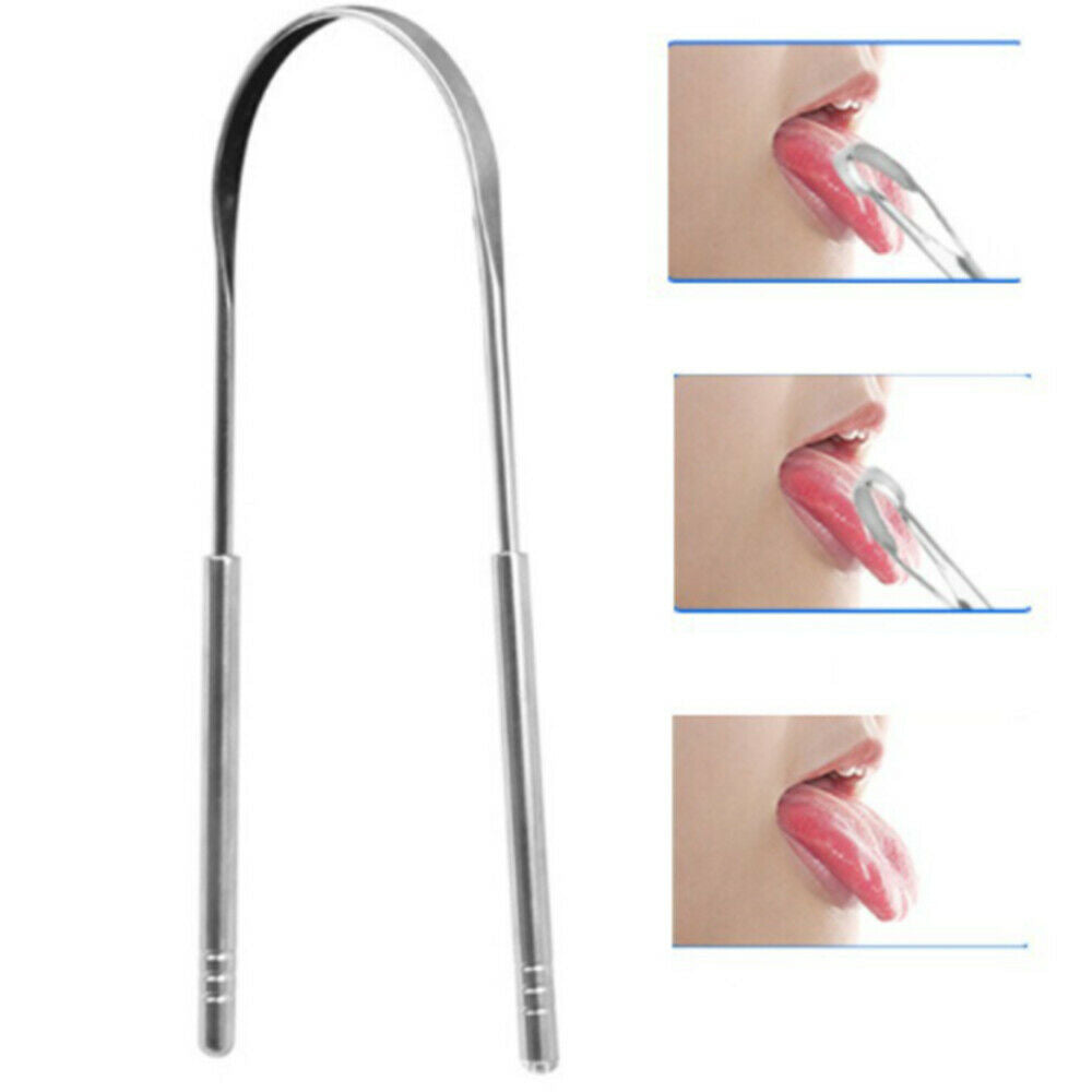 Stainless Steel Tongue Scraper  Cleaning Coated TongueToothbrush Oral Care Tools