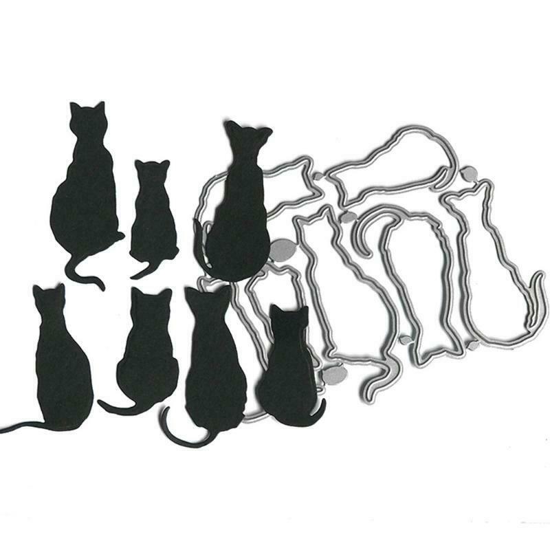 Cats Metal Cutting Dies Stencil Scrapbooking DIY Album Stamp Paper Card Mold