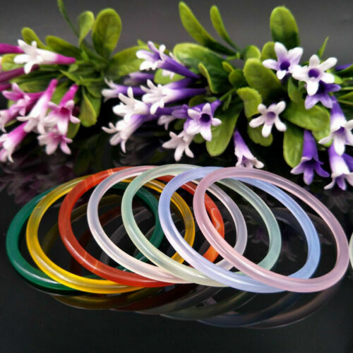 7 color fashion 100% natural line agate chalcedony jewelry bracelet 54mm-55mm