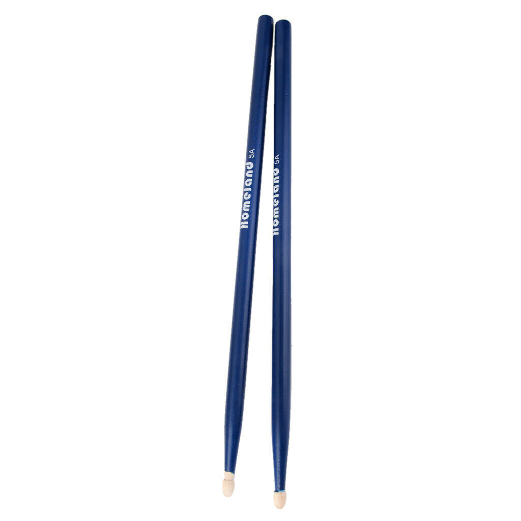 2 Pairs Maple Wood Drumsticks 5A Drum sticks wooden tips for Music Band Blue Red