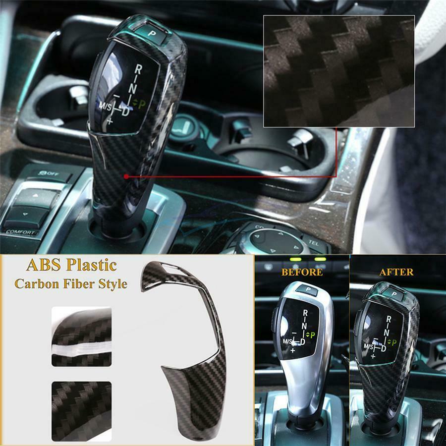 1×ABS Carbon Fiber Style Gear Shift Cover Trim For BMW 3 Series F30 GT 2013-2018
