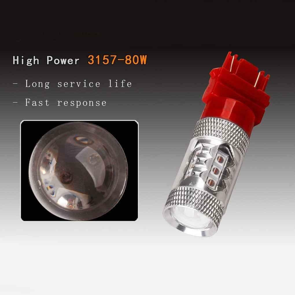 Pure Red Color 3157 80W LED Tail Brake Stop Turn Signal Light 12V-24V DC 2 Piece