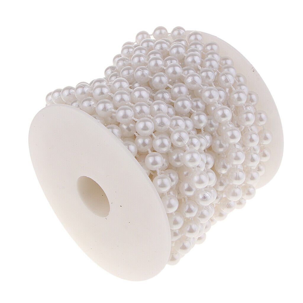 Artificial Pearls String 8mm String Beads Chain Trim Bridal Bouquet Crafts