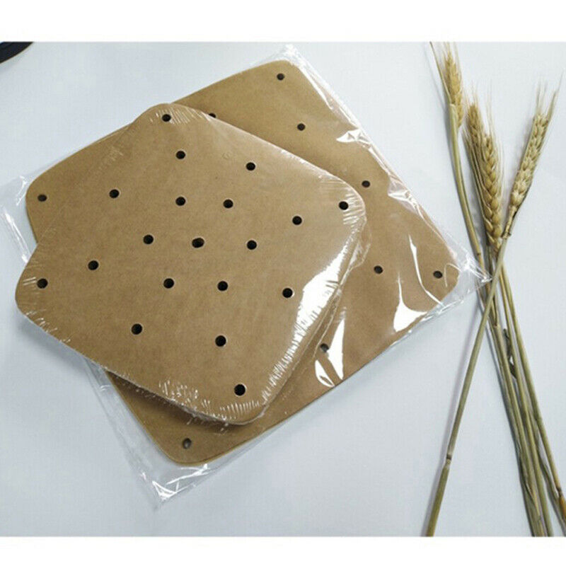 100pc Air Fryer Liners Bamboo Steamer Liners Premium Perforated Non-stick PapeWF