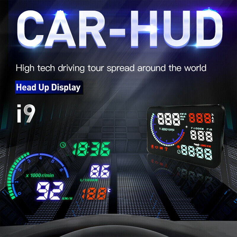 Head-up Display Multi Color OBD Car HUD Windshield Screen Display Speed KMH/MPH