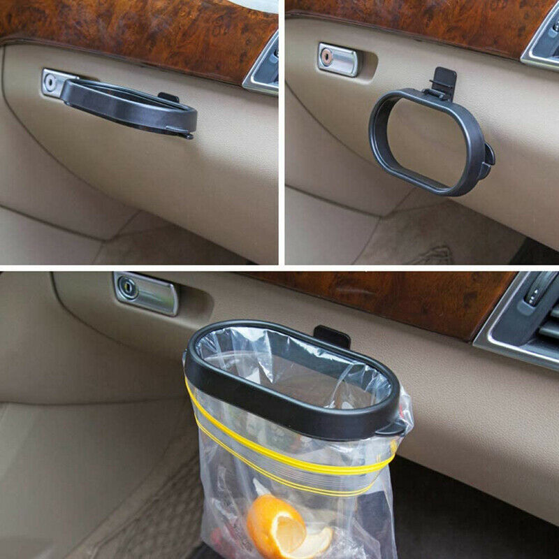 Interior Storage Adhesive Trash Bag Hanging Rack Holder Garbage Rubbish Bin