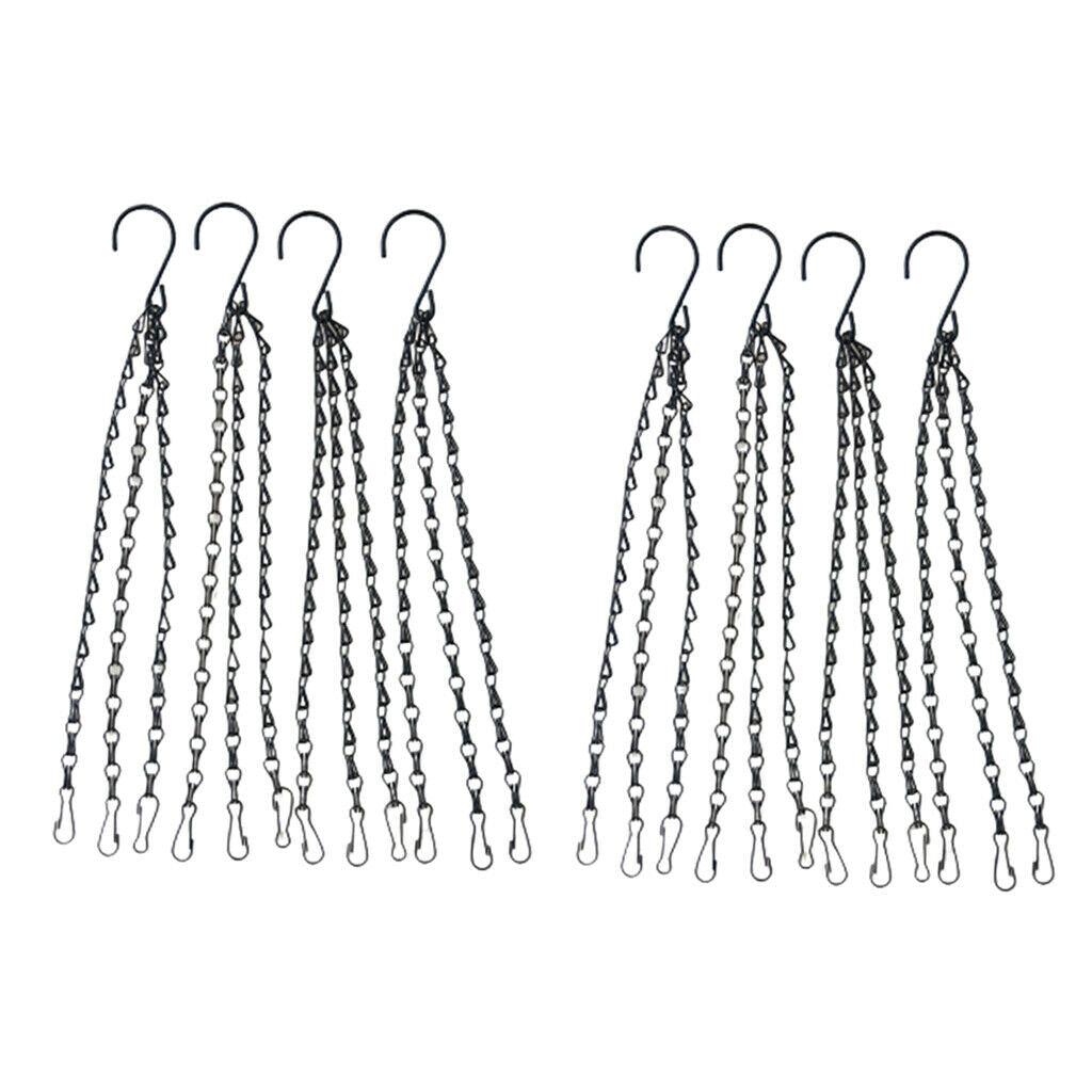 8x Durable Flowerpot Chain Hooks Bird Houses Hanging Hook Garden Fence Decor