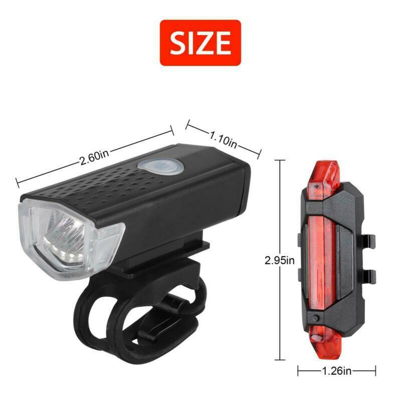 USB Rechargeable LED Bicycle Headlight Bike Head Light Front/Rear Lamp Cycling