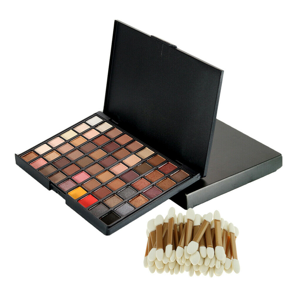 54 Color Shimmer Matte Eyeshadow Palette +50pcs Sponge Eyeshadow Brushes Set