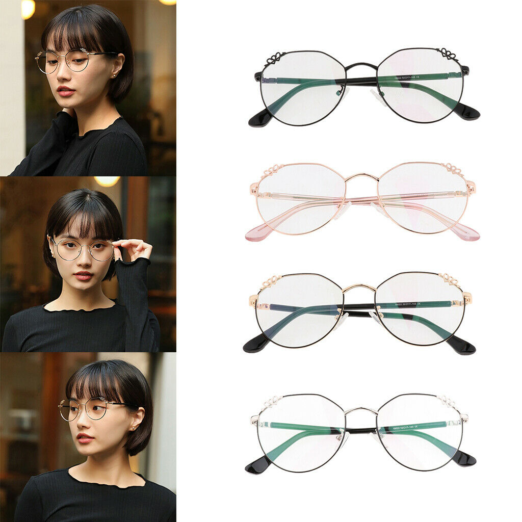 Stainless Steel Spectacles Eyeglasses Frames For Women Men Black