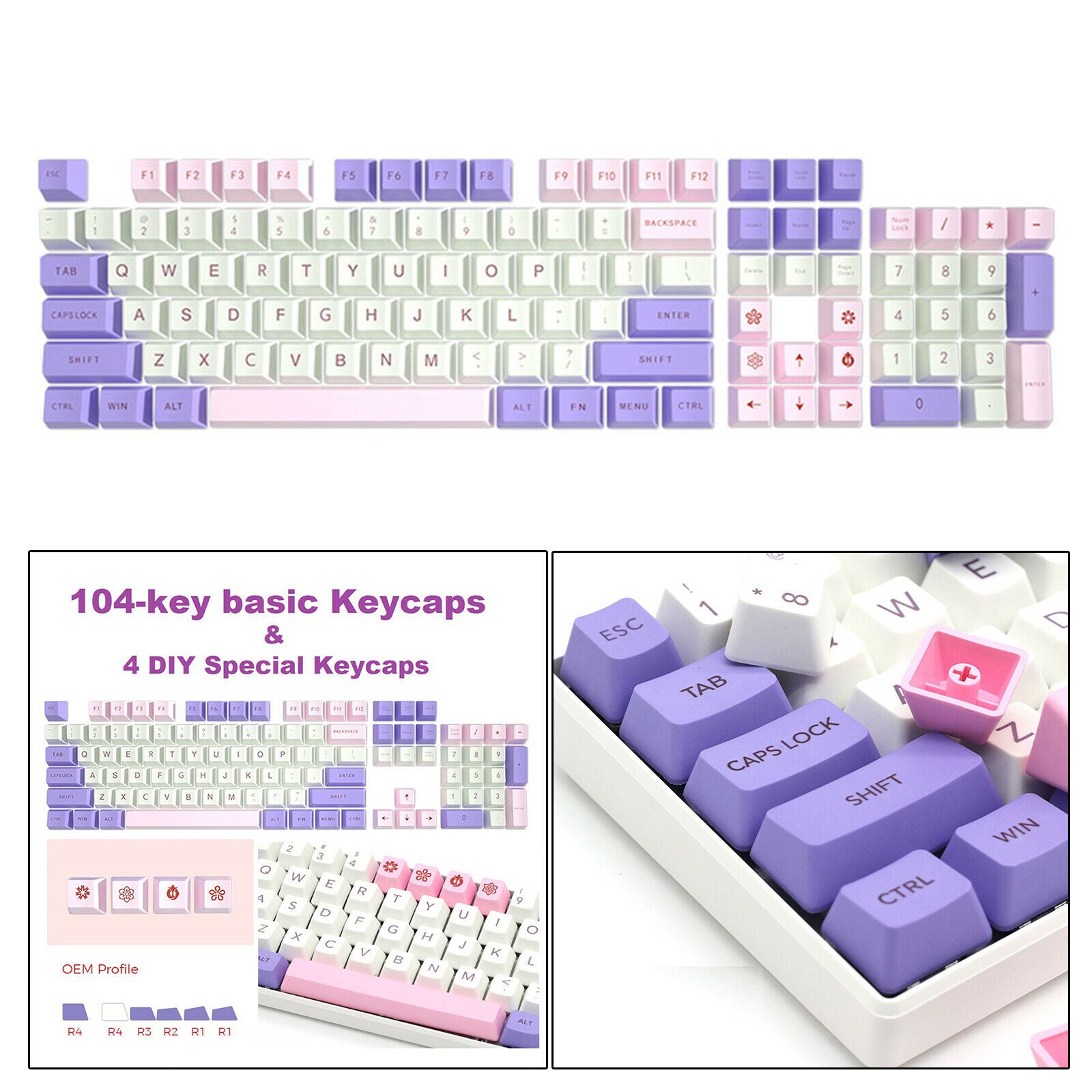 108 Key Mechanical Switch Keyboard Keycaps PBT Keycaps Home Office Supplies