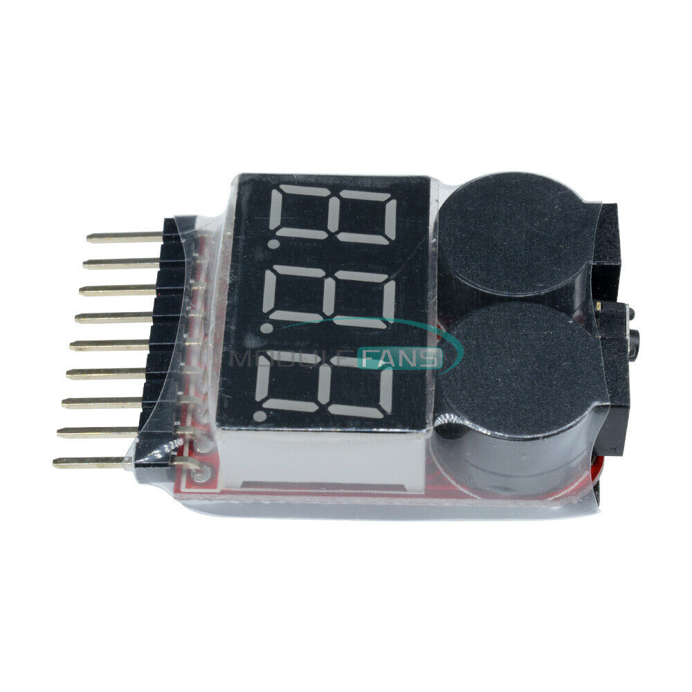 1-8S Lipo Li-ion Fe Battery Voltage 2IN1 Tester Low Voltage Buzzer Alarm Module