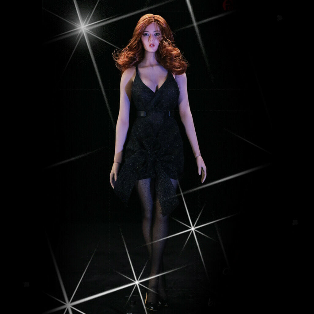 1:6 Scale Female Sexy Sling Strapless Dress w/ Stocking for Phicen Female