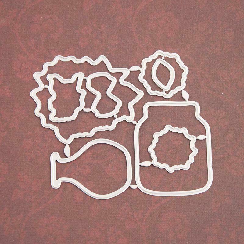 Flower Vase Seal Stamp with Cutting Dies Stencil Set DIY Scrapbooking Embossing