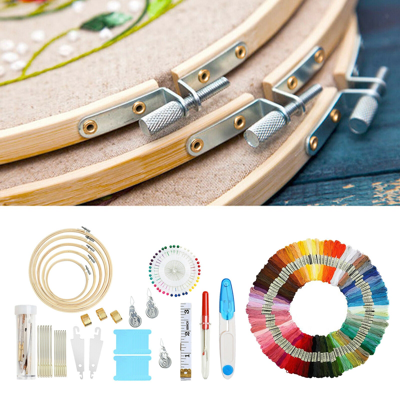 Full Range Embroidery Starter Kit,DIY Cross Stitch Stamped Embroidery Sewing