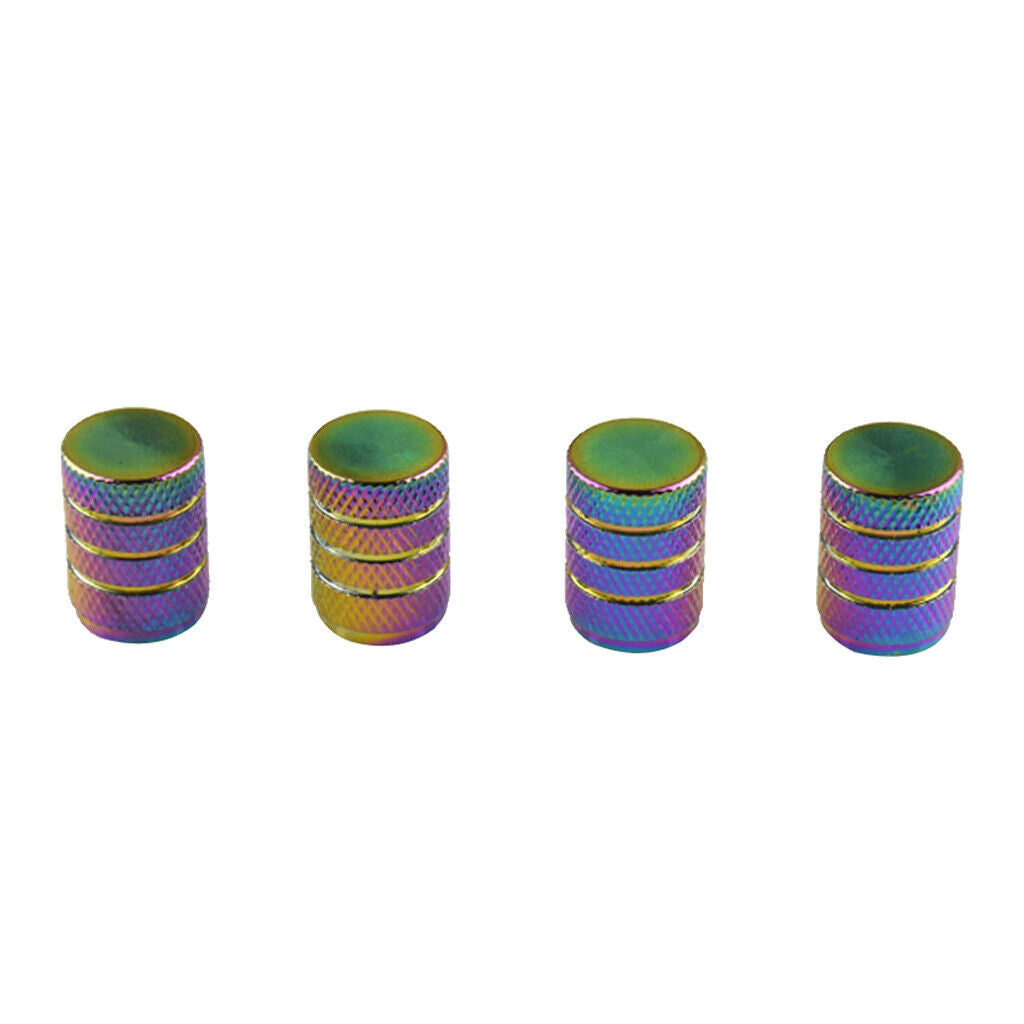 4 Pieces Multi Color Car Bike Three-groove Tyre Wheel Valve Dust Cap Cover
