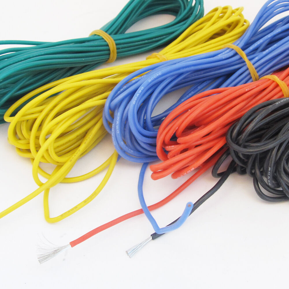 25meter 5colors 20AWG Flexible Soft Silicone Wire Tin Copper RC Electronic Cable