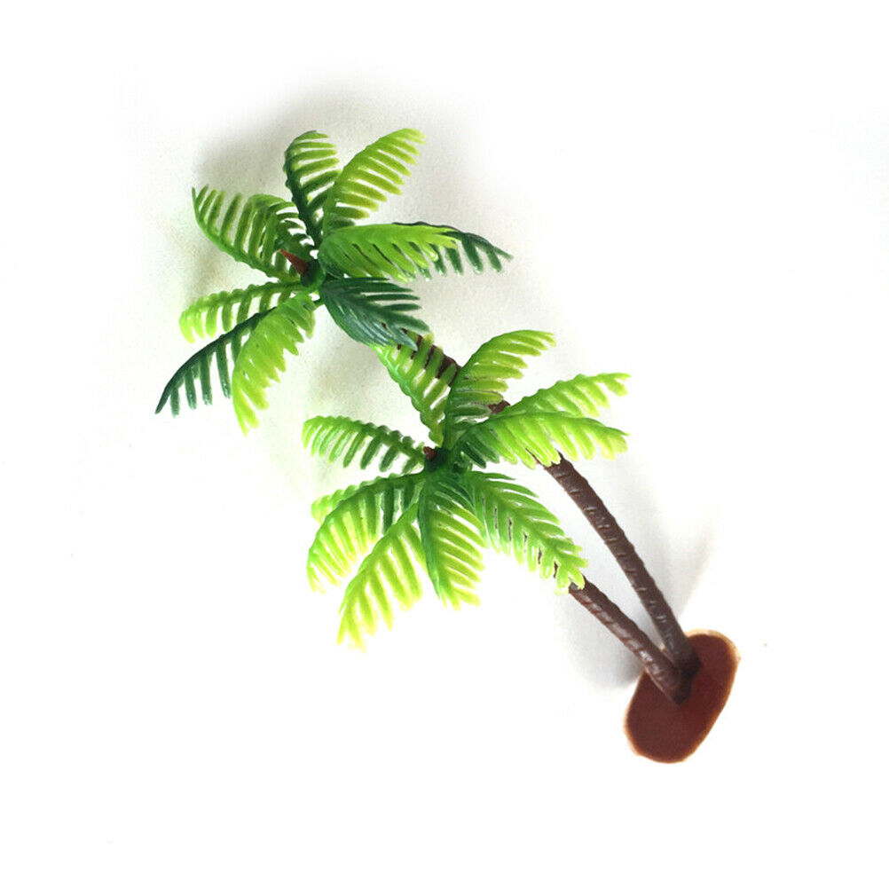 Mini Coconut Tree Plastic Green Water plants Aquarium Fish Tank plants WL.l8