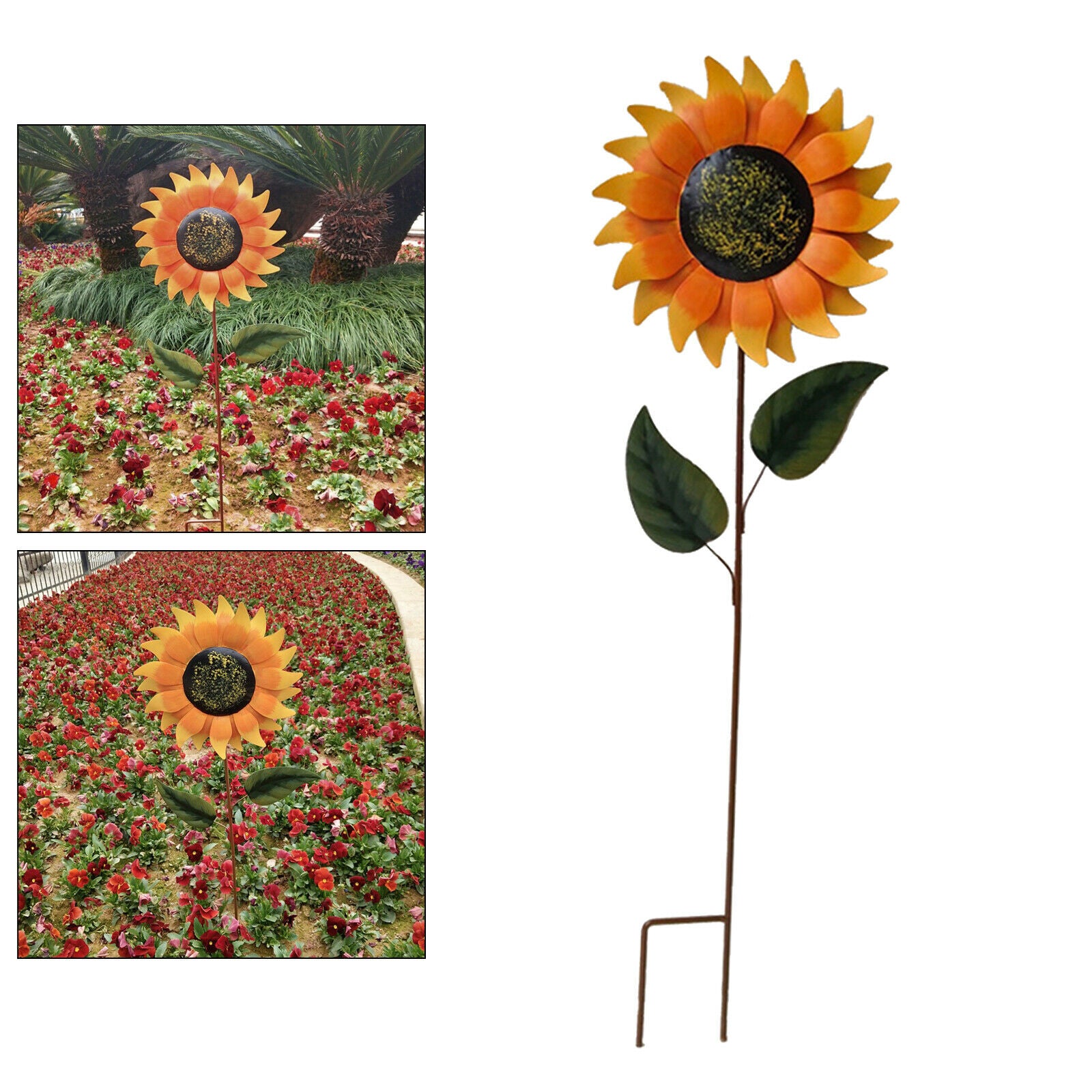 Sunflower Stake Stick Garden Yard Lawn Patio Landscape Ornaments Art Craft