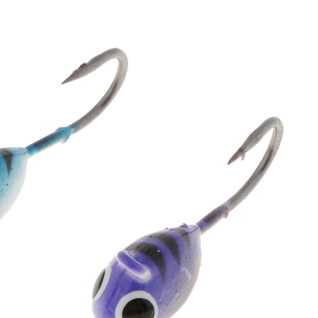 6pcs/pack Winter Ice Fishing Hook Lure Lead Jig Head Hooks Baits Crank Hooks