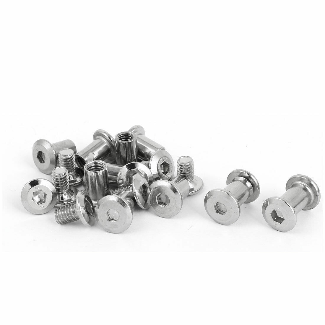 Metal Hex Socket Countersunk Screw Bolts Barrel Nuts Fasteners 6mmx10mm 10pcs