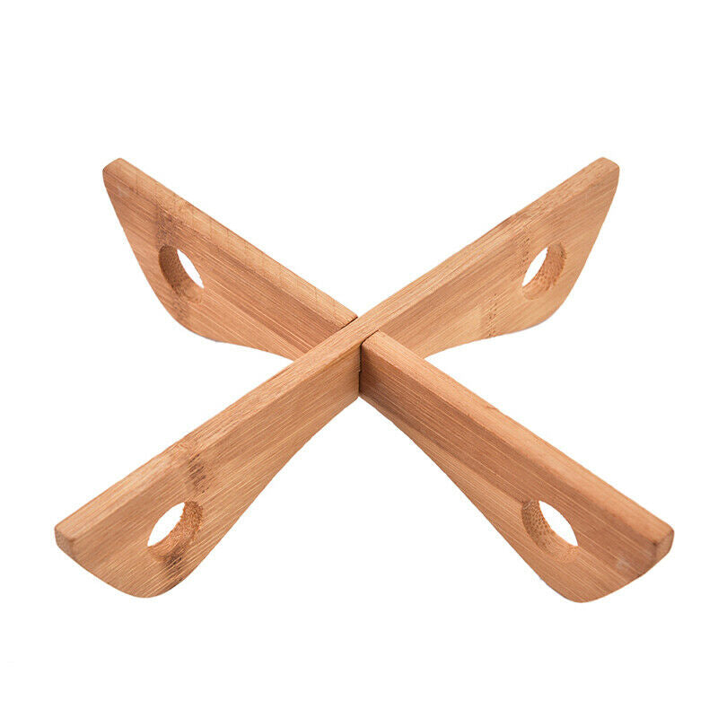 Bamboo Cross Tray Holder Pot Soup Bowl Mat Wood Bamboo Organizer Hot Pot .l8