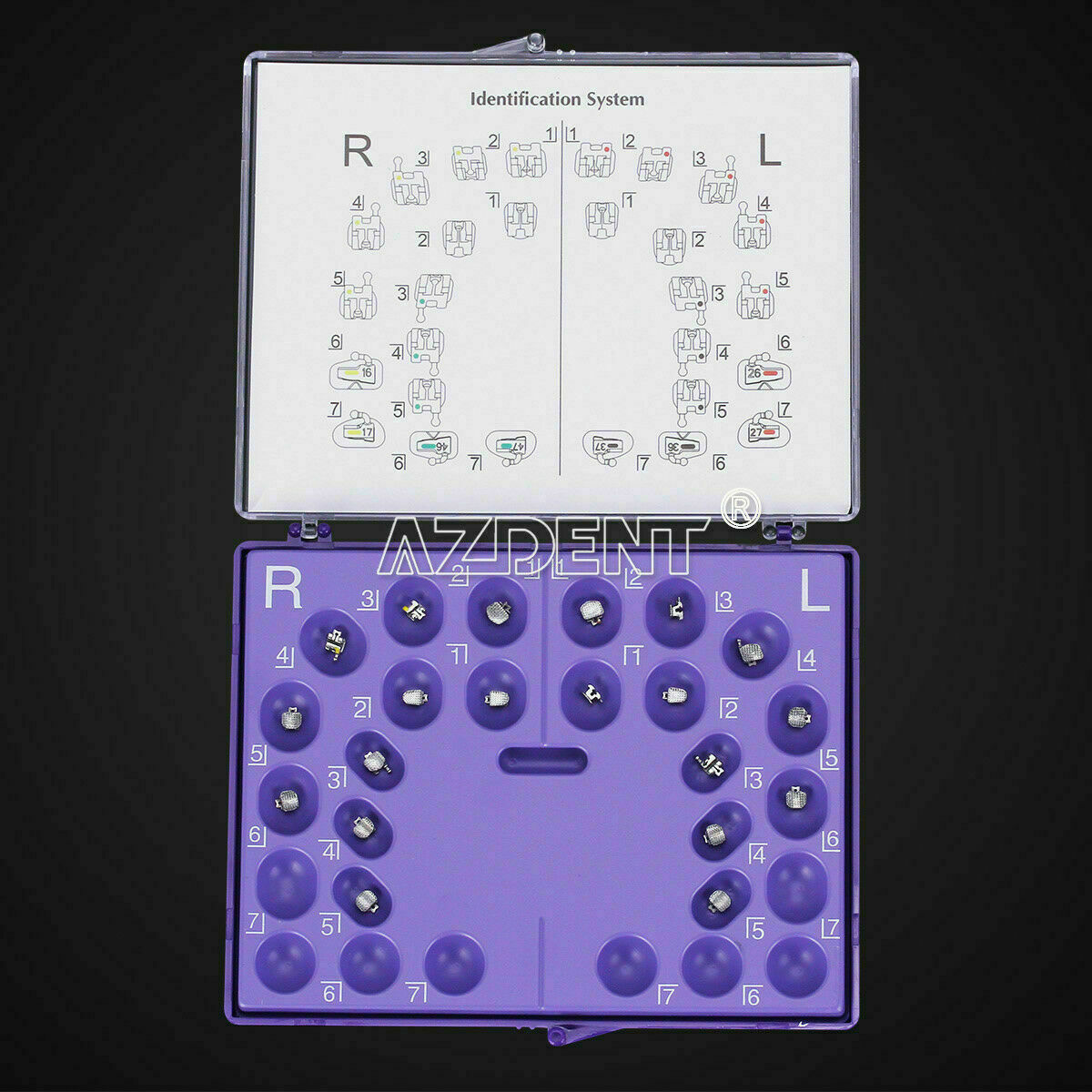 3 Packs Dental Orthodontic Self-Ligating Brackets Braces MBT.022 3 Hooks AZDENT