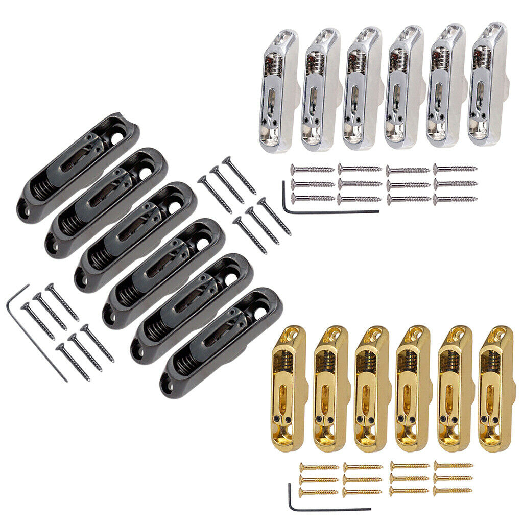 6 Pcs Single Individual Bridge Saddles Tailpiece Set for Electric Guitar  Parts