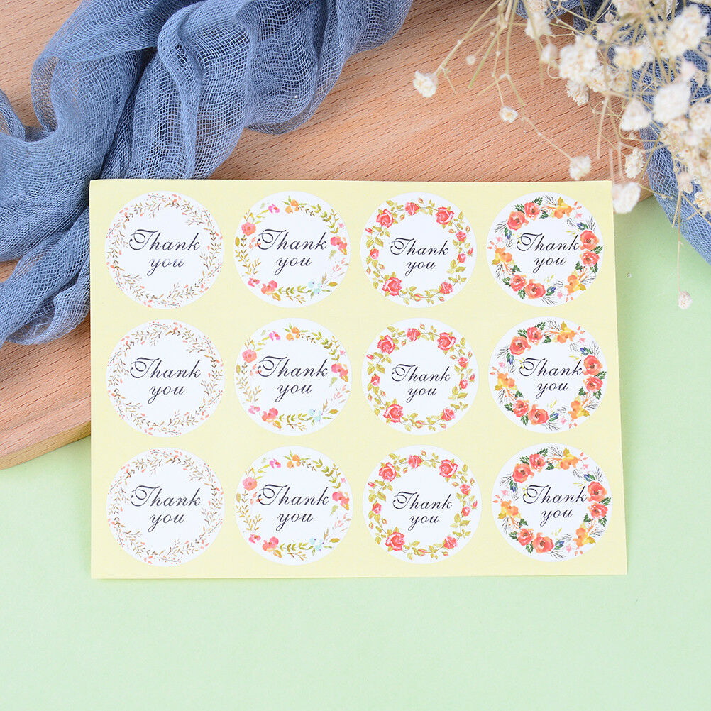 120pcs Thank you Flower Seal Stickers DIY Baking Gift Labels Adhesive Stic.l8