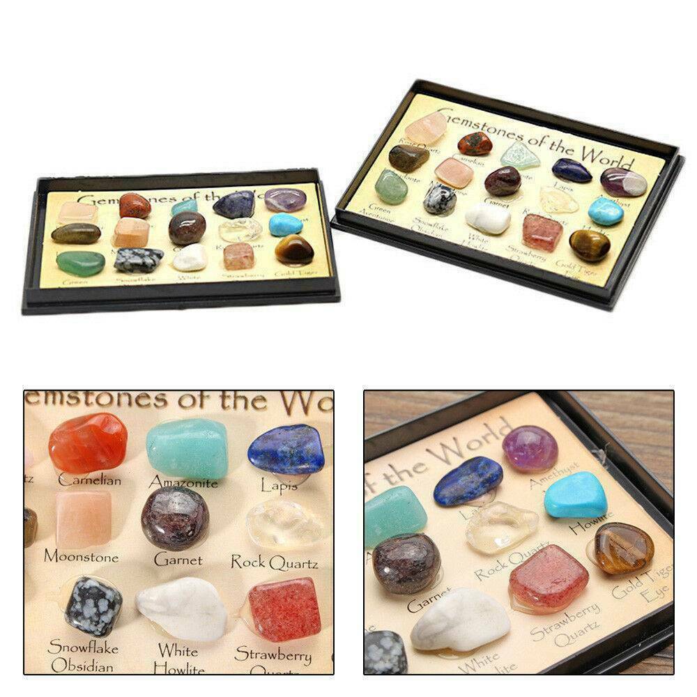 15x Set Natural Healing Crystal Gemstones Reiki Chakra Collection Stone Specimen