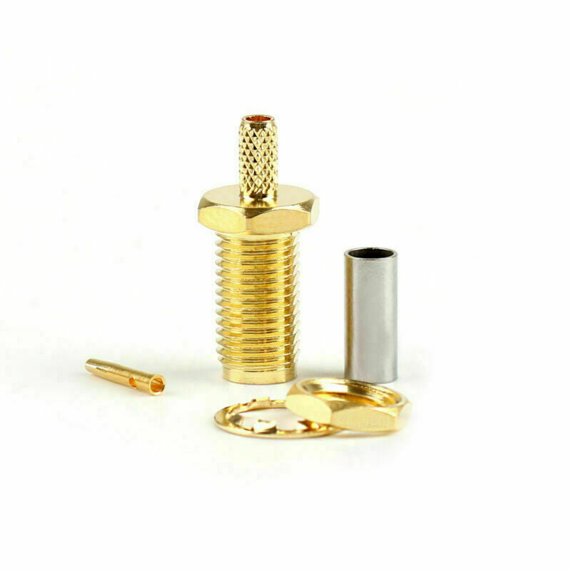 10Pcs SMA Female Jack Center Nut Bulkhead Crimp For RG174 RG316 LMR100 RF