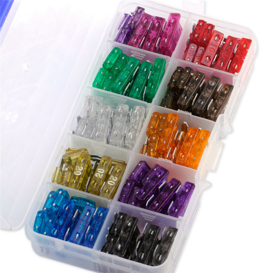 110Pcs/Set Assorted Small &Standard/Middle Size Blade Fuse 2-35 AMP Insurance