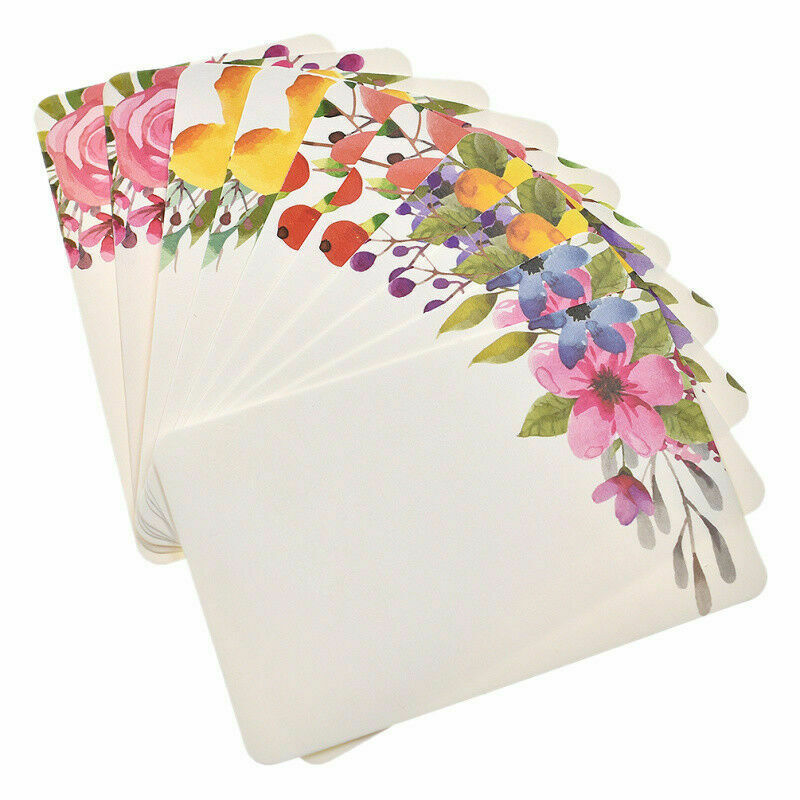 50PCS Flower Message Card Wedding Birthday Party Bless Greating Xmas Memory Gift