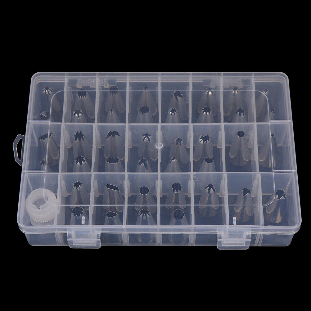 42Pcs Durable Large Icing Piping Nozzles Pastry Stainless Steel Tips _DD