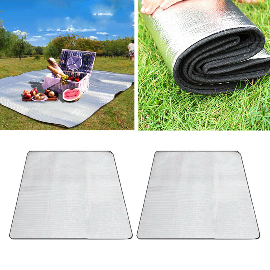 2Pcs/Set Aluminium Foil Camping Mat for Outdoor Picnic Blanket 200x150cm