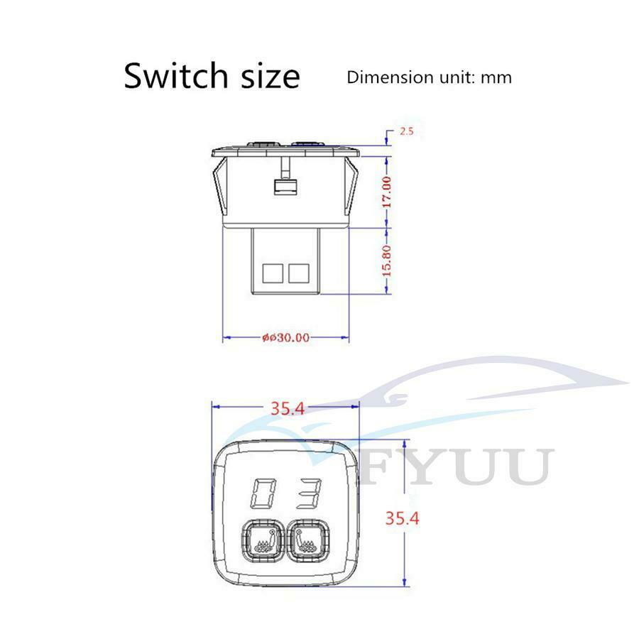 12V 2 Seats 4 Pad Carbon Fiber Car Seat Heater Heated Cushion Pad 5 Level Switch