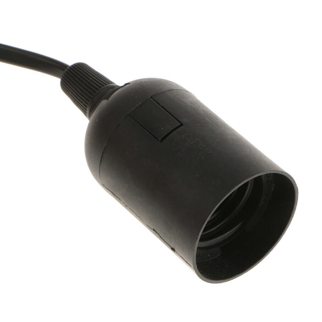 E27 Lamp Holder Socket Black Pendant Fitting w/ On/Off Switch 220V UK Plug