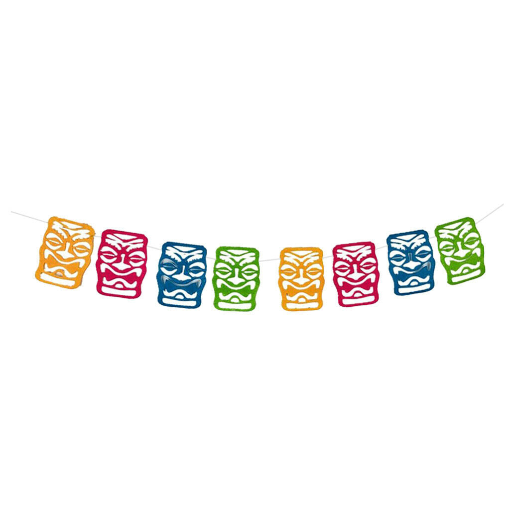 Tropical Flag Bunting Felt Banner Backdrop Garland Party Decoration Favor