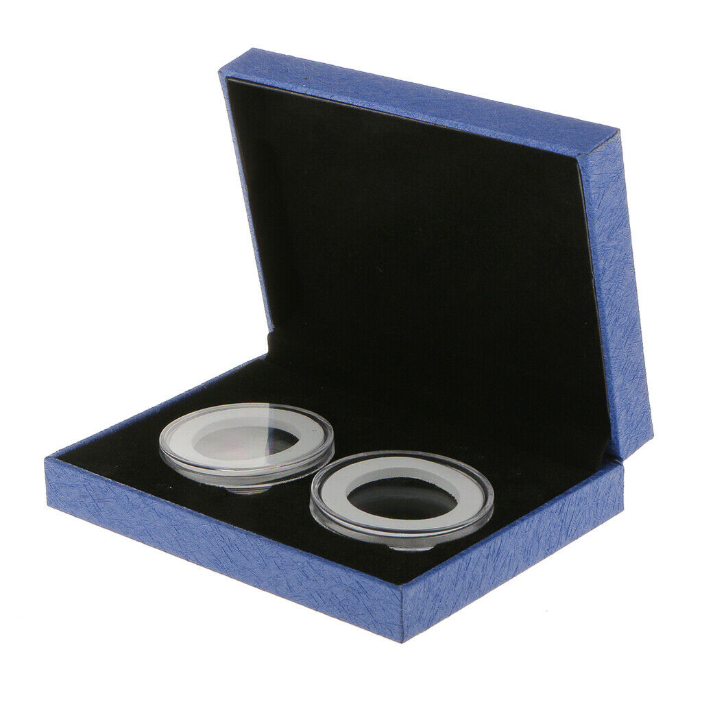 2 Pcs Commemorative Coin Holder Boxes for 3 Cions Holes for 38mm with NO COIN IN