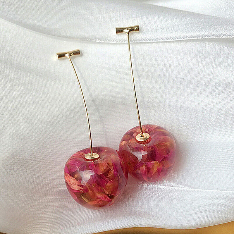 1 Pair Elegant Women Ladies Fashion Cherry Drop Dangle Ear Hook Earrings JeY Tt
